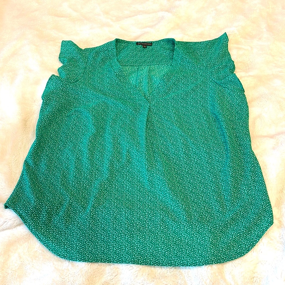 Adrianna Papell Green White Blouse Women’s 1X